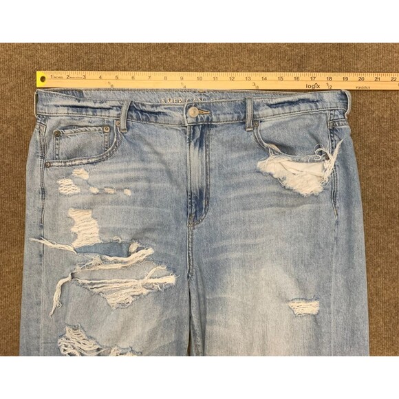 American Eagle Jeans Womens 16 High Rise Skater Wide Leg Y2K Distressed Denim - Picture 4 of 9